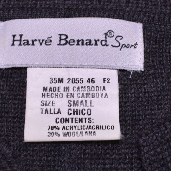 Harve Benard Wool Blend Long Gray Sweater Jacket Size Small Dark Academia - Picture 8 of 16